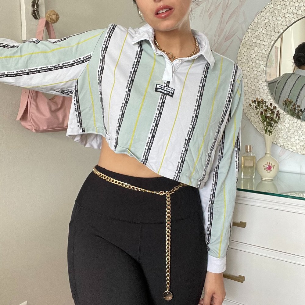 Cropped Collared Adidas Top